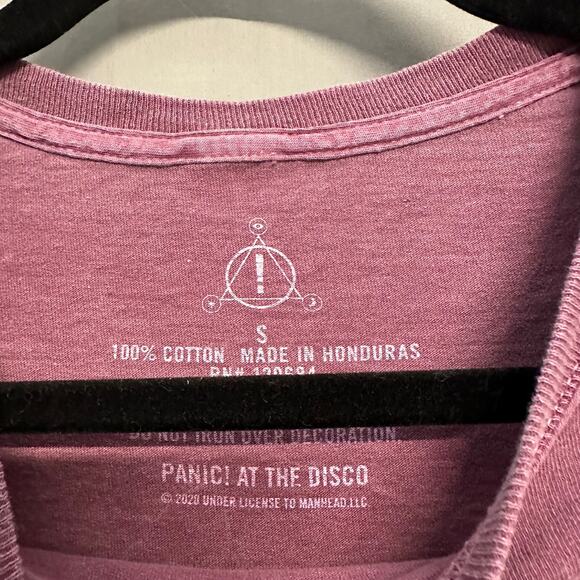 Panic at the Disco Shirt Womens Small Purple Music Band Graphic Tee Brendon Urie - Picture 3 of 7